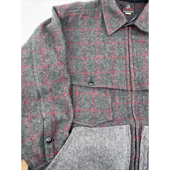 vintage JOHNSON WOOLEN MILLS wool coat 48R mackinaw MALONE hunting jacket 1960s - Picture 4 of 13